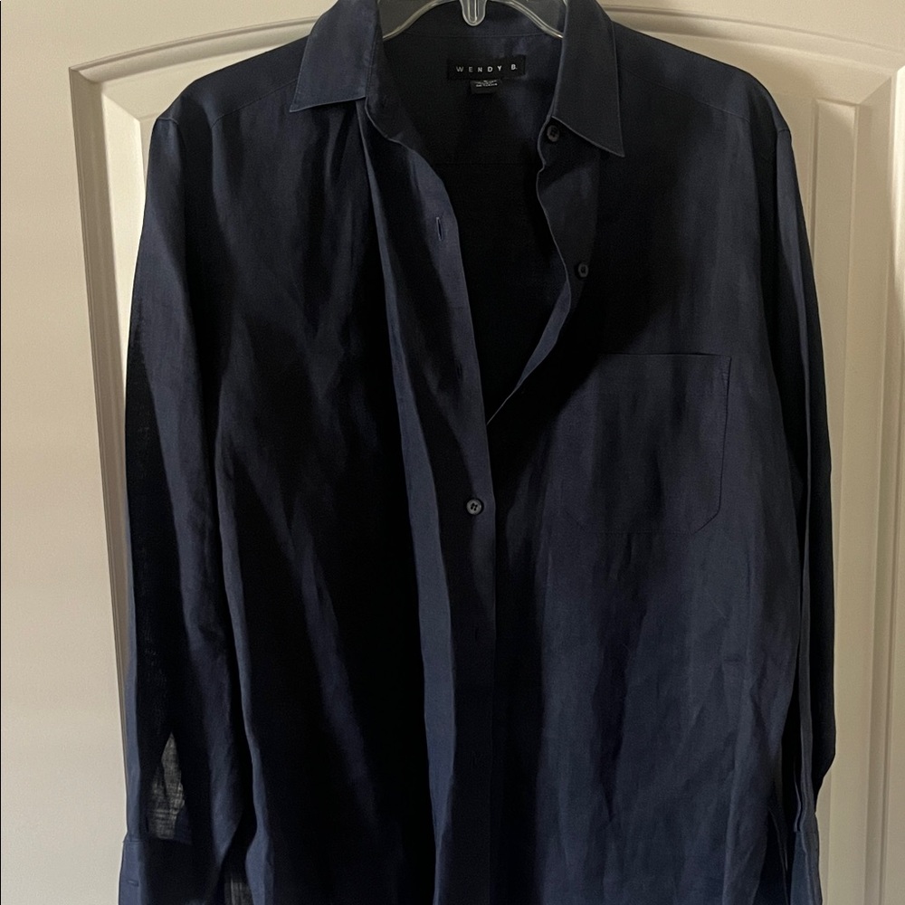 Wendy Bellissimo Navy Button Down Shirt